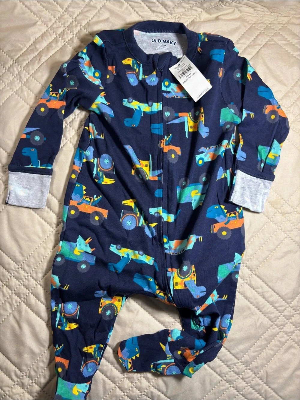 Old Navy 3-6M Navy Blue Toddler One-Piece with Vehicles